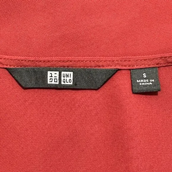 Uniqlo Women's Small V-Neck Drape Sleeveless Burgundy Red A-Line Dress Pullover - Picture 3 of 12